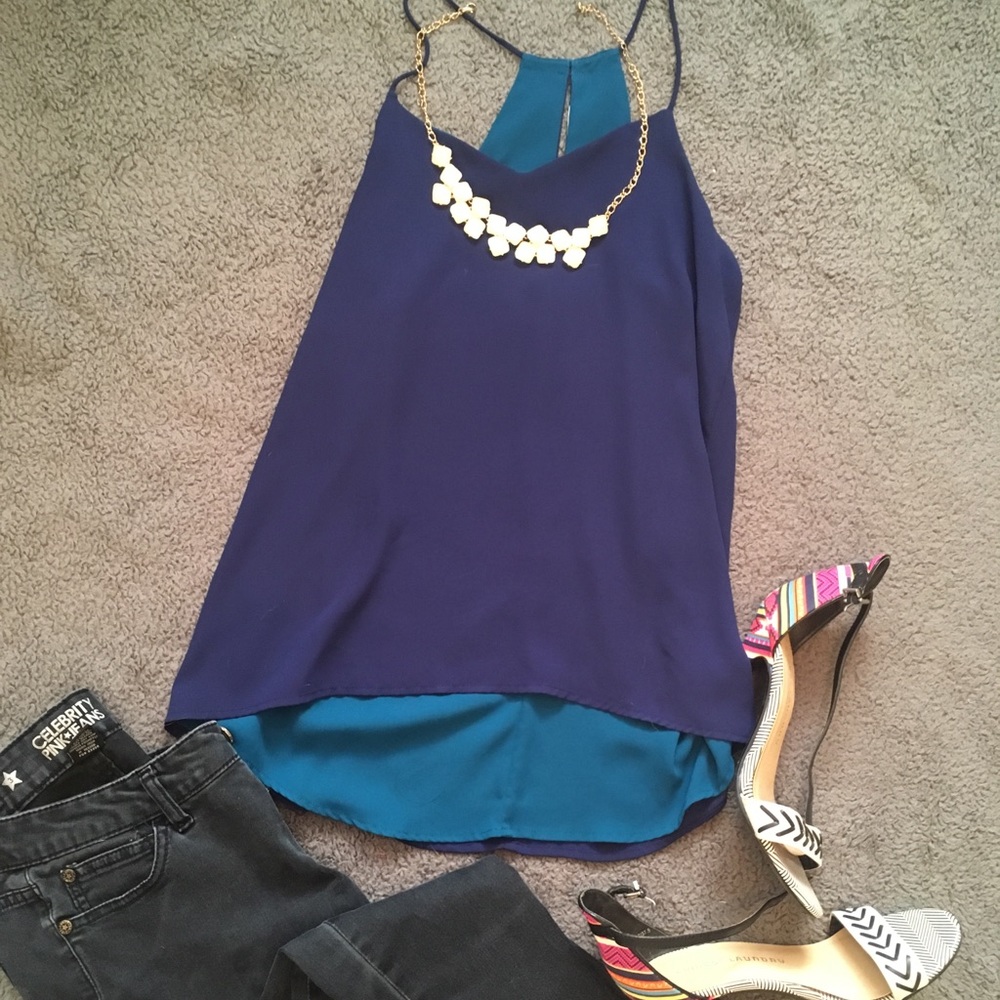 Small Express reversible (blue/teal) tank top